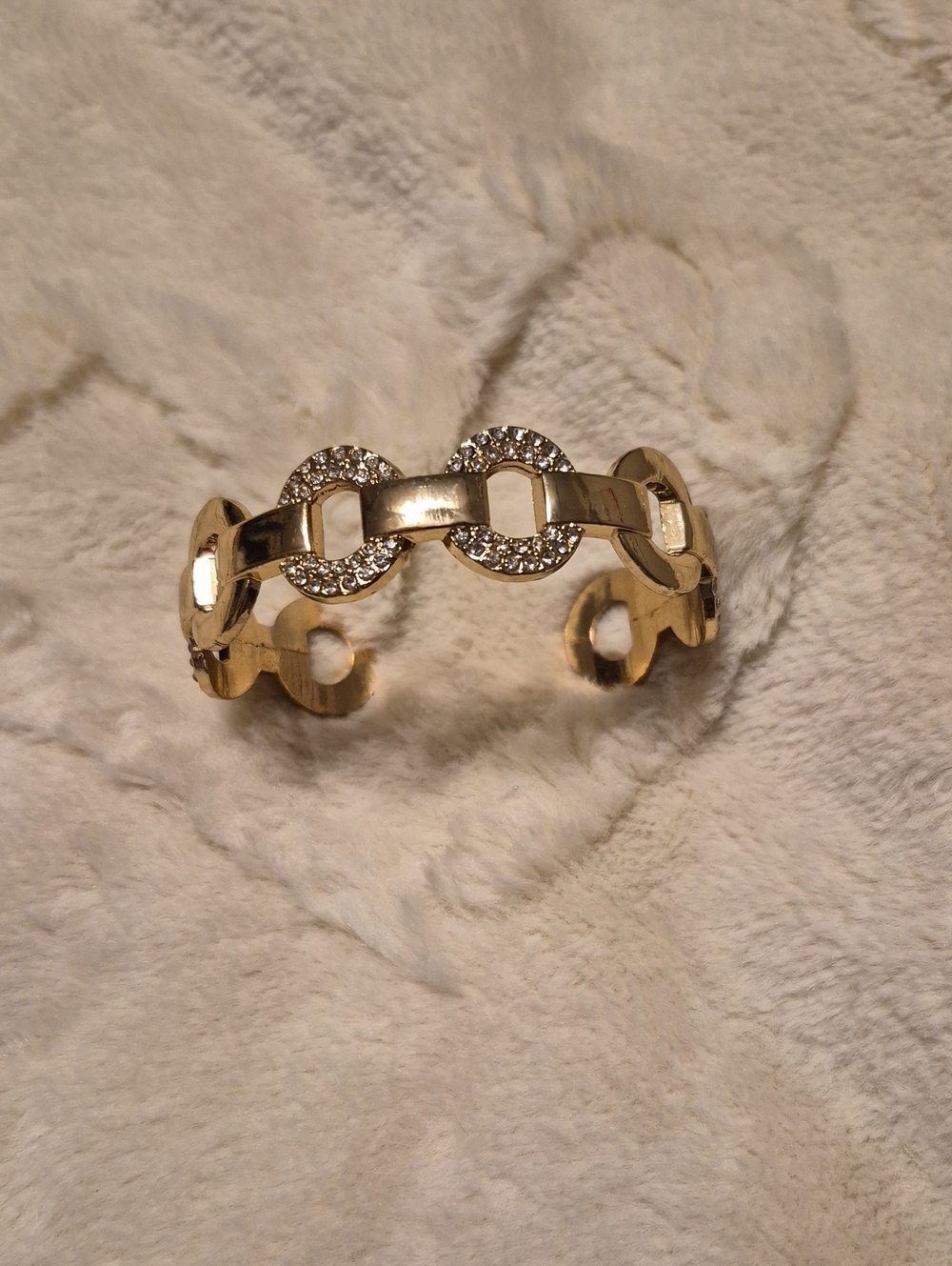 Gold Link Crystal Cuff Bracelet - Brand: